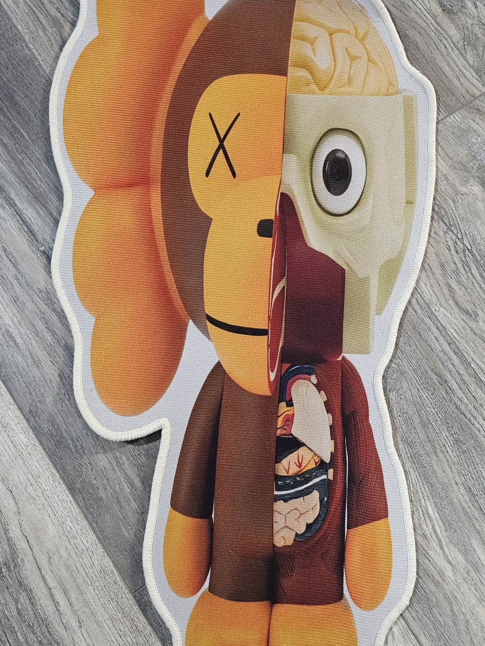 Baby MILO KAWS SHAPED RUG - Orange & Brown